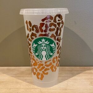 Starbucks Cold Cup 24oz. Rose Gold Leopard detailing